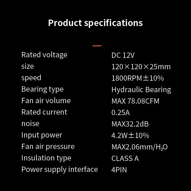 Teucer-PWM Controle Silencioso Ventilador Caso Computador, CPU Cooler, dissipador de água do ventilador, 12cm Ventilador do Chassi, 1800rpm, 120mm