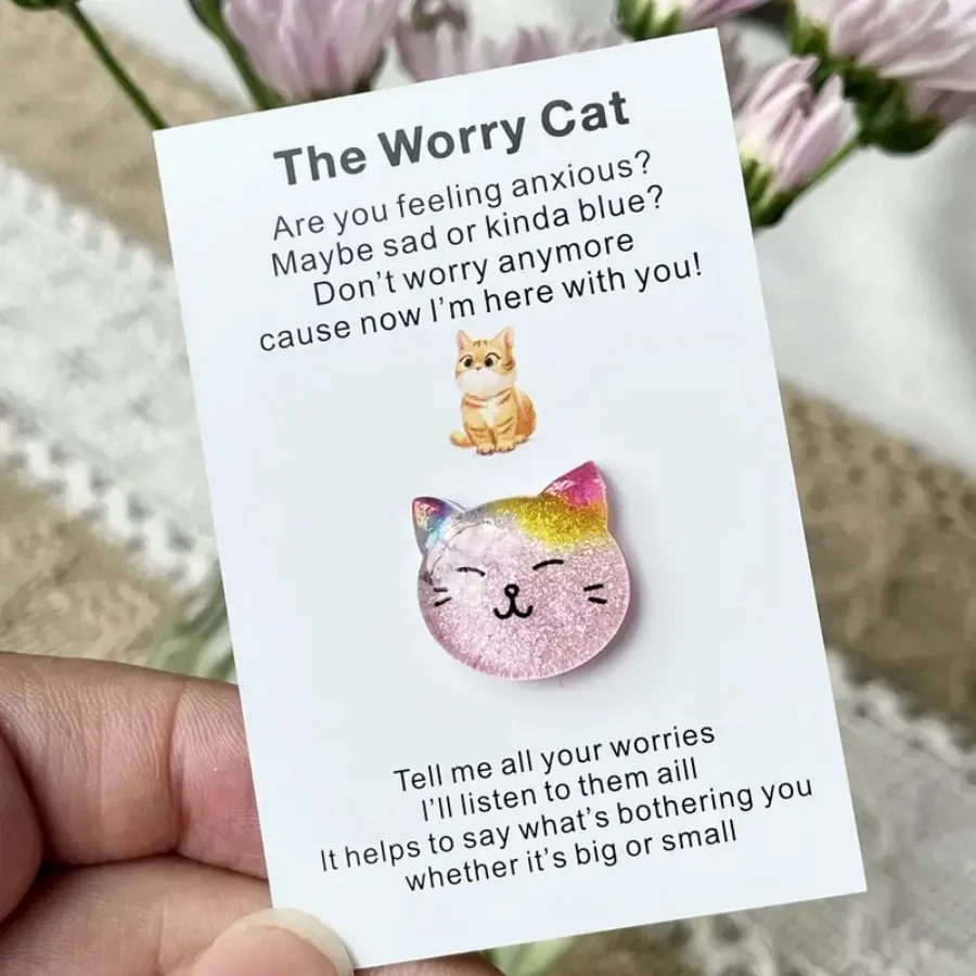 1pcs Inspirational Pocket Hug Card With Fun Emotional Support Cat - Perfect For Anyone In Need Of Encouragement | Ideal Gift For