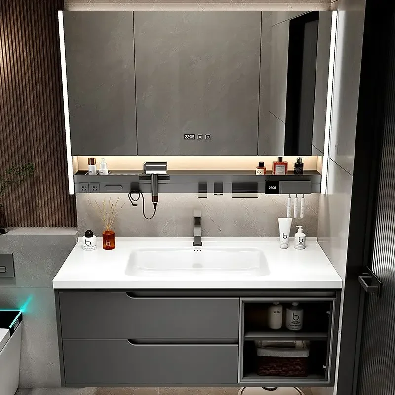 High And Narrow Bathroom Cabinet Storage Kitchen Cabinets Mobile Makeup With Mirror Cabinet Bathroom With Lighting Vanity Unit