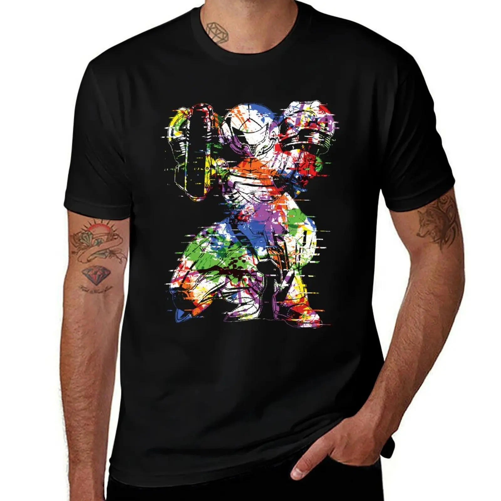 

Super Metroid - Attack Mode! [Glitch Remix Ver] T-Shirt man t shirt cotton t shirts designer T-Shirt