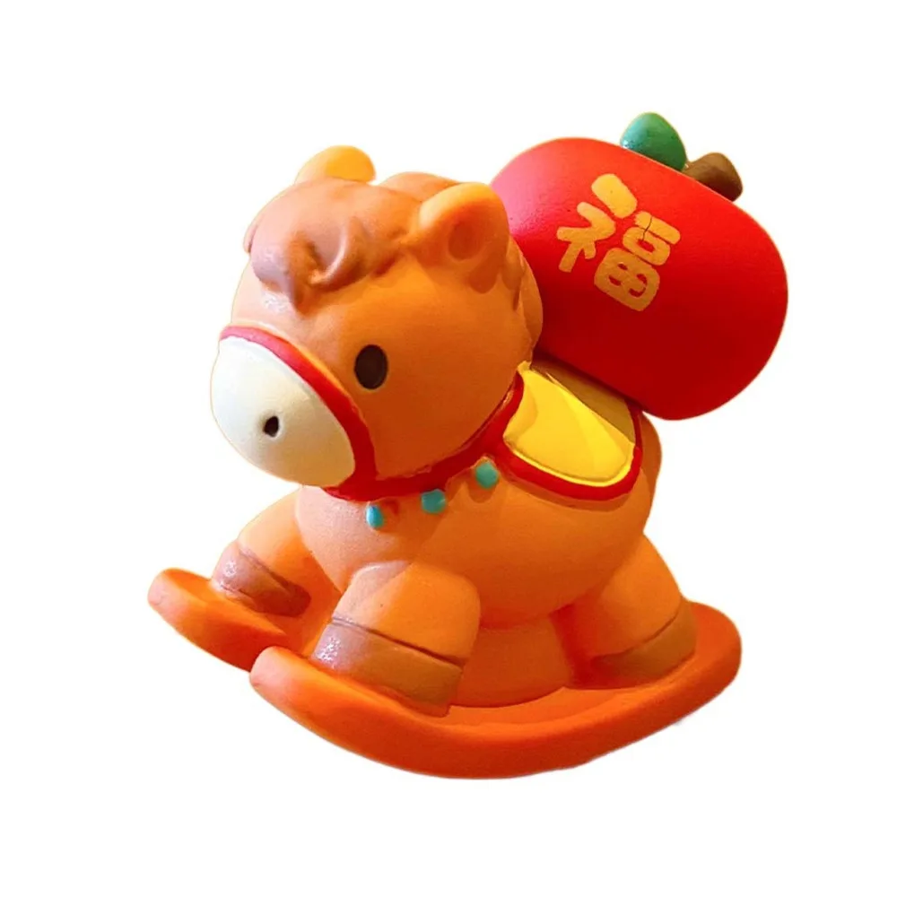 

Cartoon 2026 Horse Year Mascot Ornaments Fortune Cute Zodiac Horse Figurines Decorative Lifelike Horse Figures Ornament