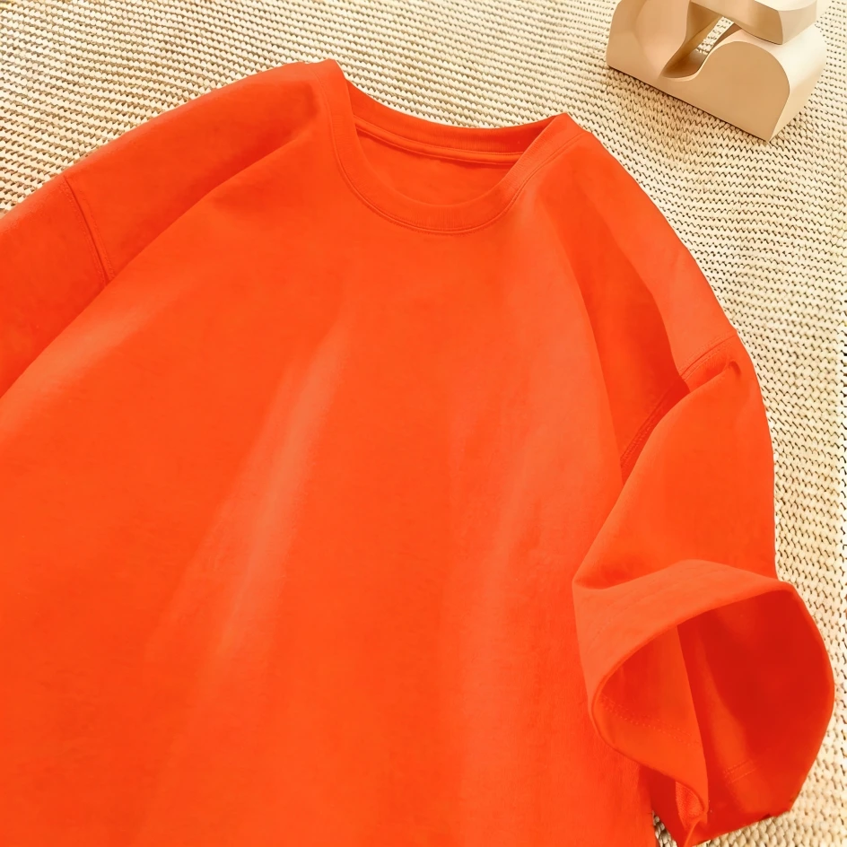 Solide modische Sommer-T-Shirts für Herren, mehrfarbig, S-3XL, Baumwolle, kurzärmelig, All-Match, Basic, Sport, Streetwear, weiche, atmungsaktive Kleidung – Detail 11