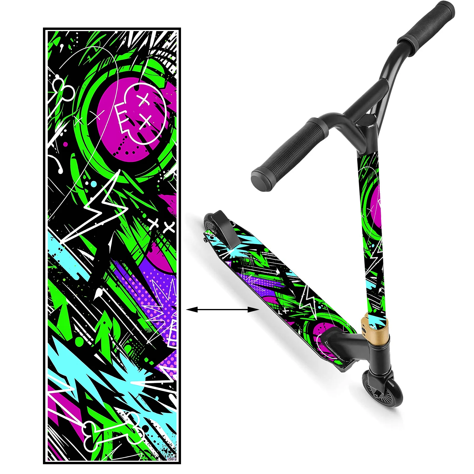 

1 stylish cool skull graffiti scooter sticker, non-slip PVC decal, easy to install - Halloween and Christmas gifts. Suitable