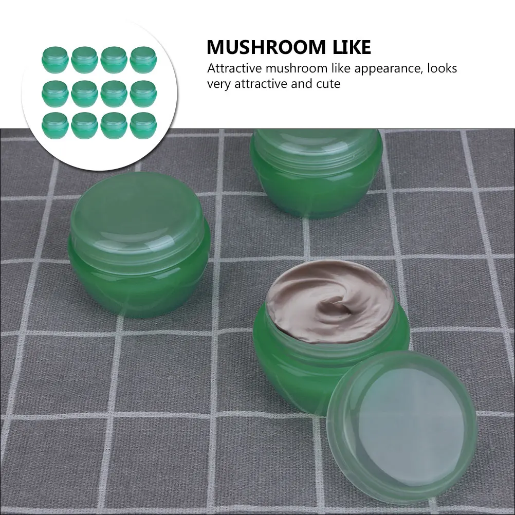 

15pcs Mushroom Shaped Cream Jars Mini Travel Size Containers Empty Plastic Bottles For Eyeshadow Balms Lotions