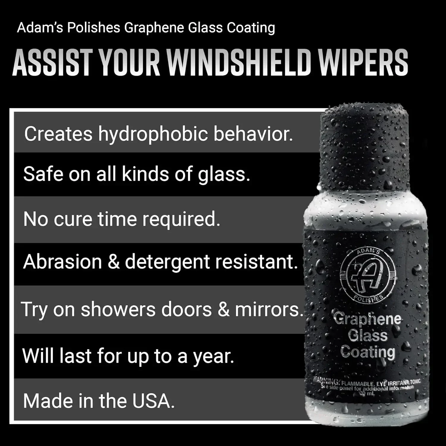 Polishes Graphene Glass Coating Advanced Rain Windshield Water Repellent for Cars Door Mirrors Surfaces Long Lasting Hydrophobic