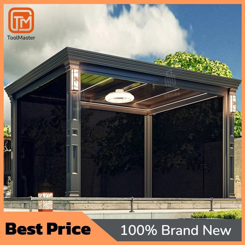 【Hot Sale】Outdoor Garden Bioclimatic Aluminum Gazebo China Factory Cheap Pavilion Motorized Kit Blinds Light Sun Shade Lourve Ro