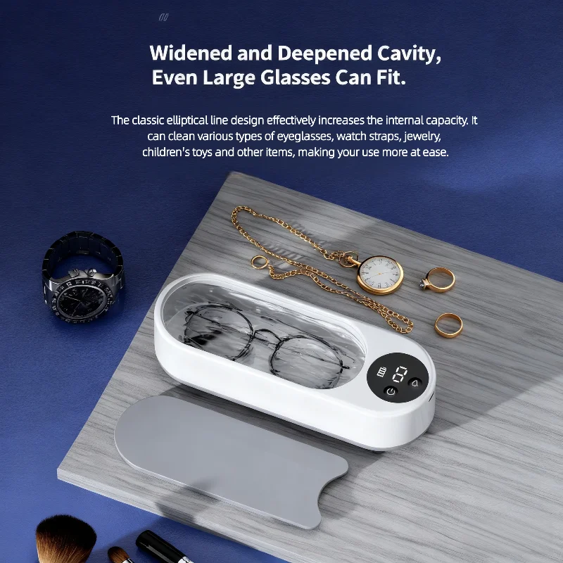 Limpiador de joyas con vibración de alta frecuencia 360 °   Herramienta automática de limpieza profunda, portátil, recargable por USB, para anillos, pendientes, gafas