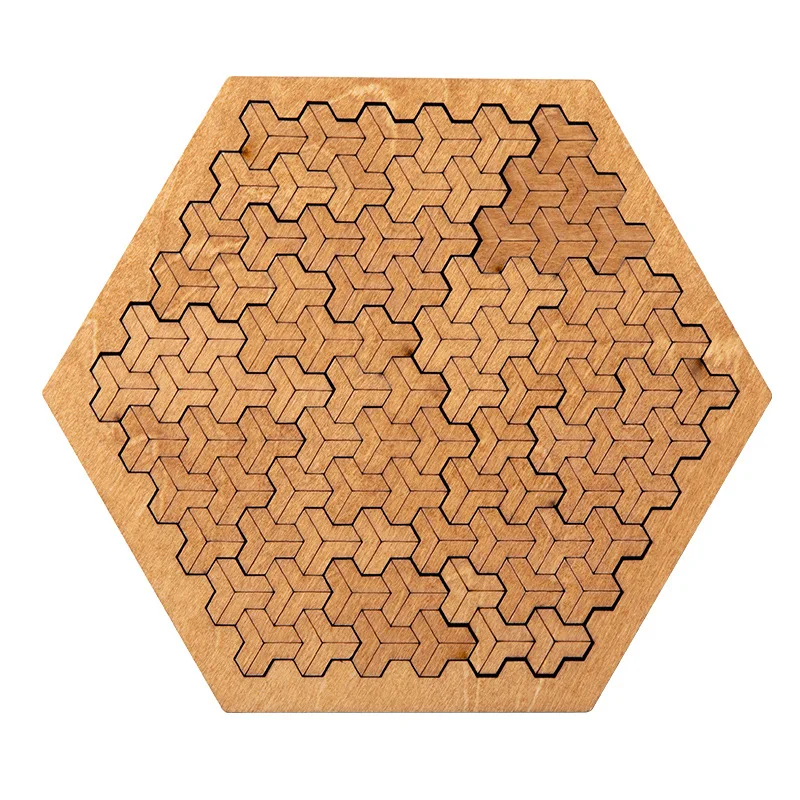 Geometric Wooden Tray Puzzle para adultos, jogos desafiadores, lógica, mente, quebra-cabeças, quebra-cabeças