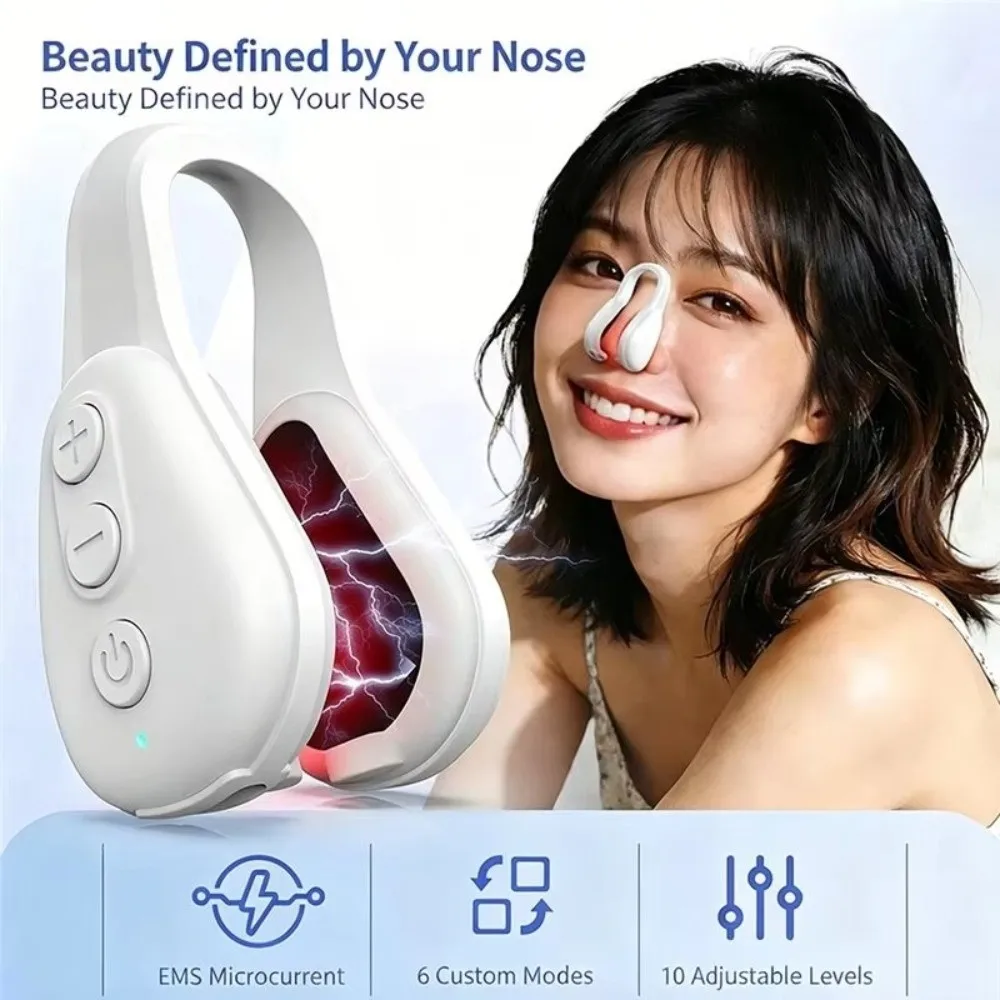 EMS Micro Current Nose Shaper Device Electric Clip Frame Pulse Mode Nose Massage Gear Taper Nose Function Lift Nose Shape
