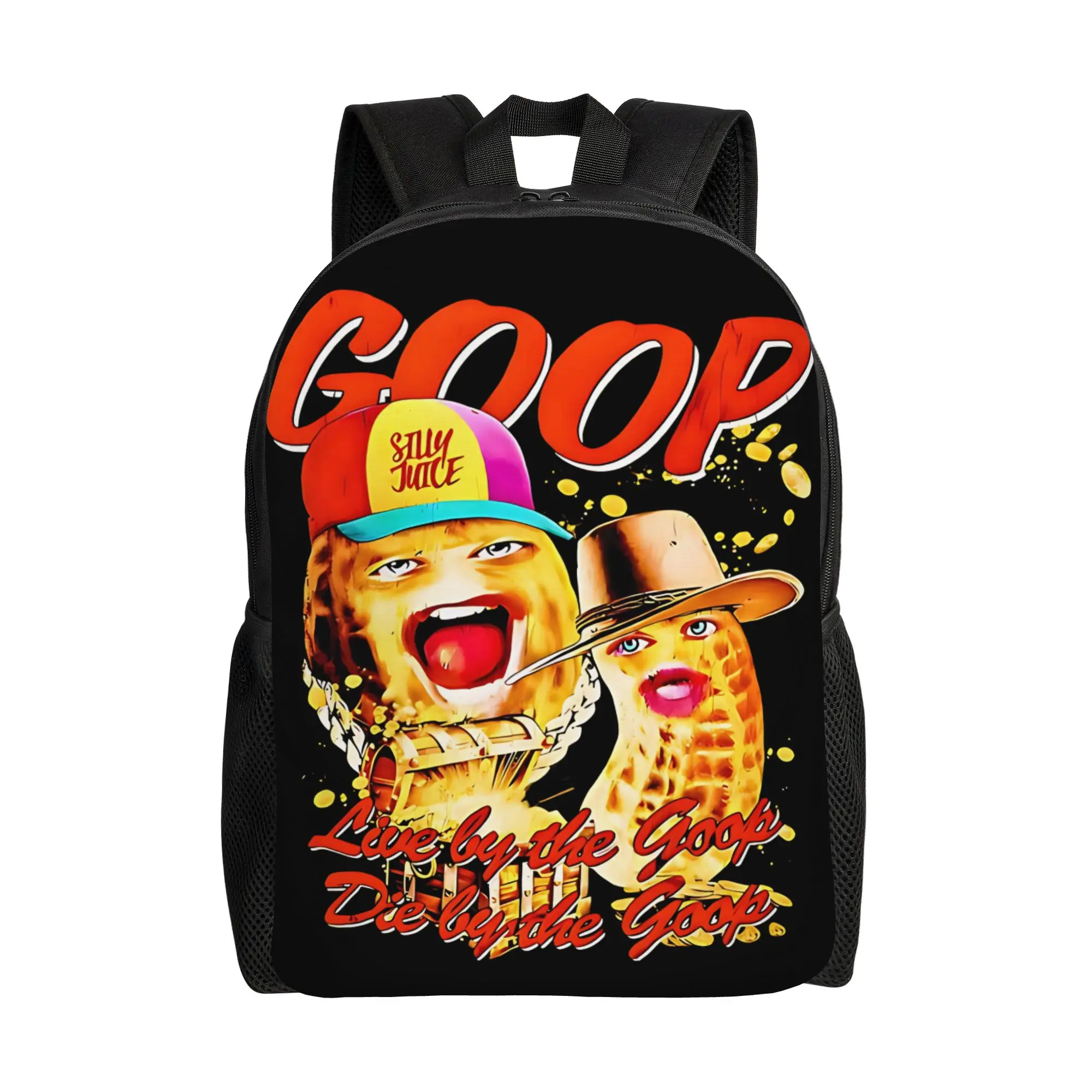 

Рюкзак Funny The Burnt Peanut Live by The Goop Die by The Goop, дорожный рюкзак, унисекс, дышащий, для старшеклассников, школьный ранец