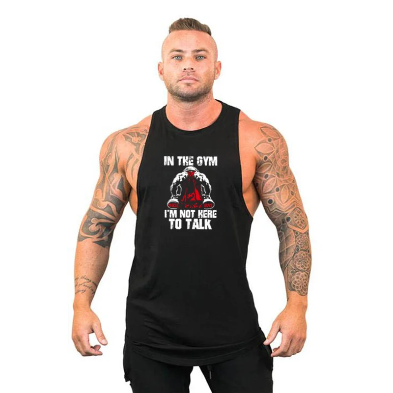 Gym Fitness Bodybuilding Cotton Tank Tops Mens Joggers Sleeveless Breathable Sport Shirt Summer Absorb Sweat Casual Muscle Vests