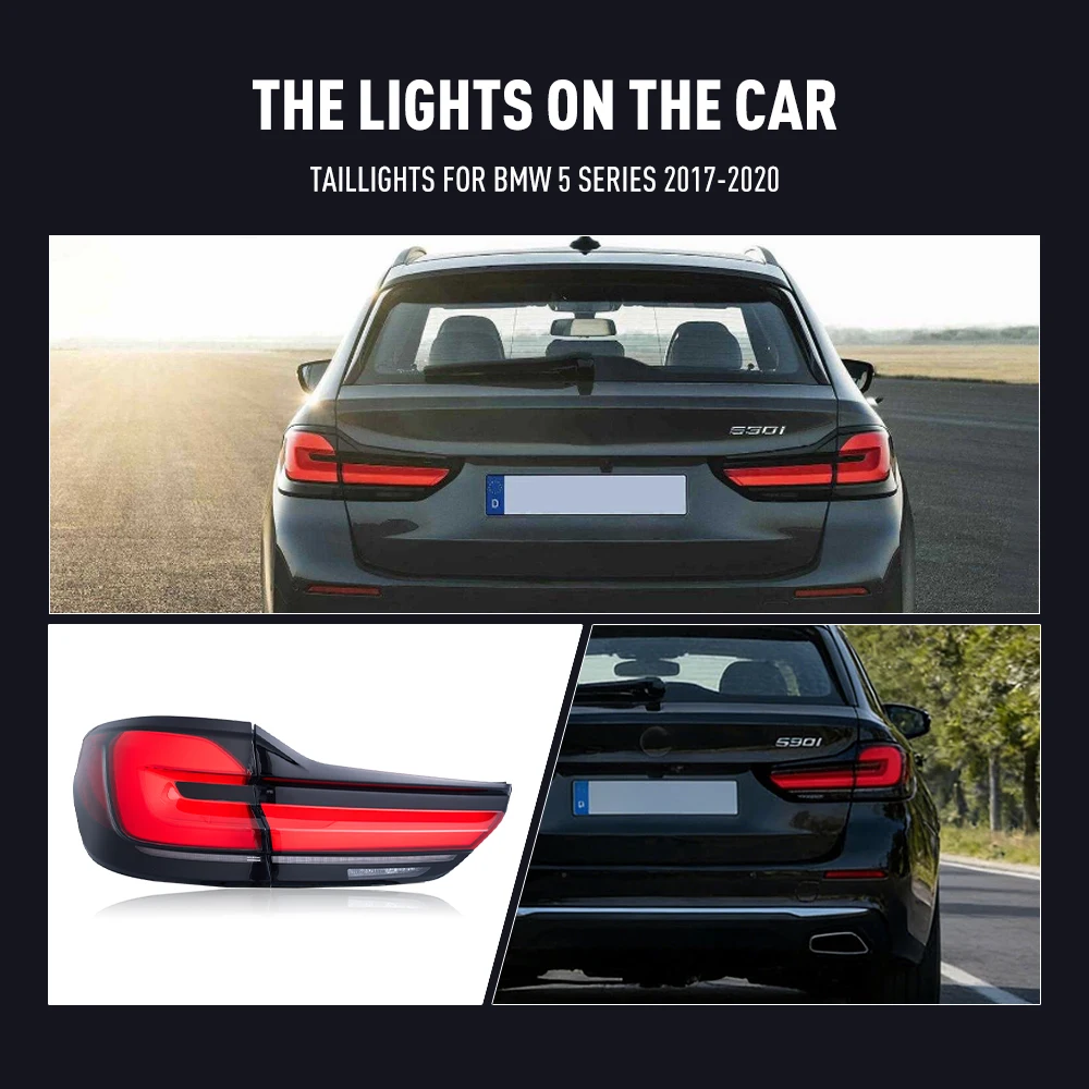 LED Tail Lights For BMW 5 Series 2017 2018 2019 2020 Flowing Water Flicker Tail Lamps Fog Car Tail Light Assembly Plug and Play