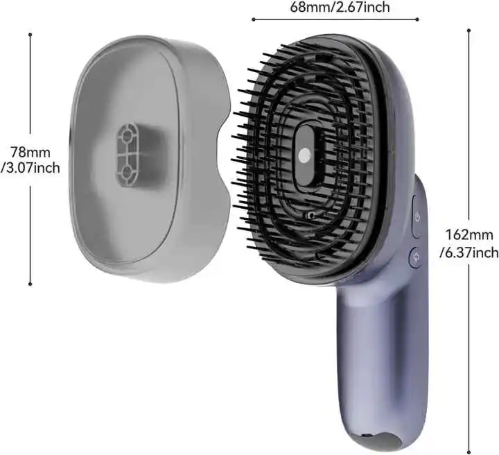 Pente elétrico portátil profissional para massagem no couro cabeludo, luz infravermelha, cabeça de alta frequência, óleo essencial, escovas de cabelo elétricas
