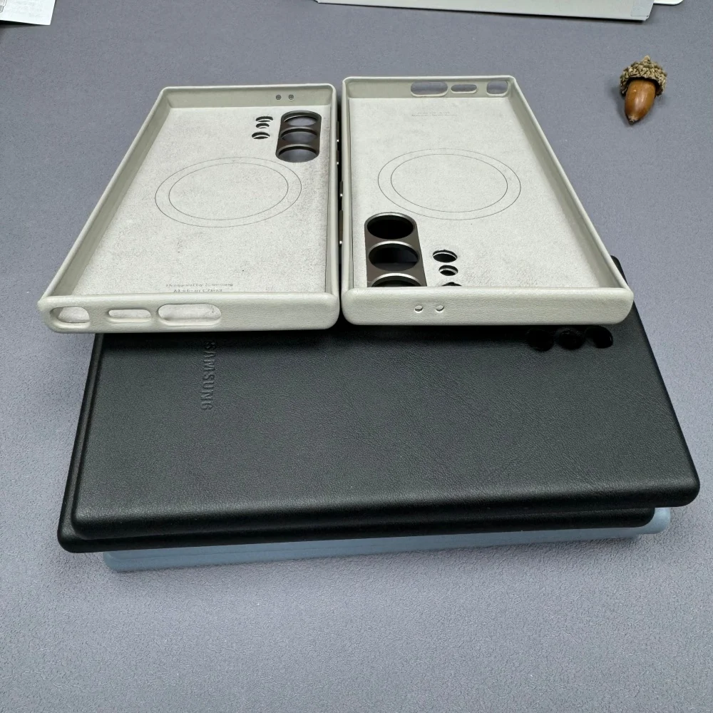 Oryginalne skórzane, miękkie, magnetyczne etui pancerne z pudełkiem, odporne na upadki, do telefonów Samsung S25 S24 S23 S22 S26 Ultra, oficjalne etui kompatybilne z MagSafe. — zdjęcie produktu 6