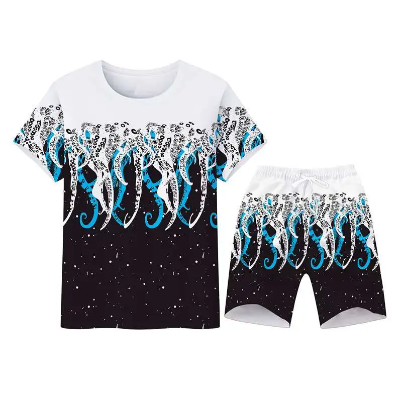 

Summer Men's Casual Sports Suit ort Sve T-irt Long Pants Comfortable Breathable Faionable Outdoor Activi Set