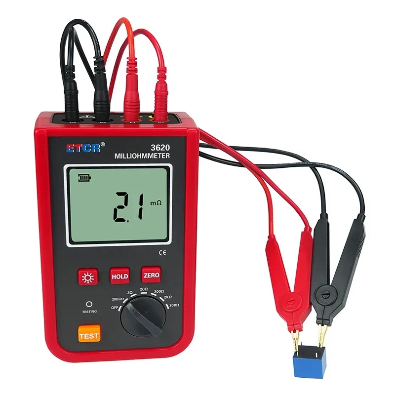 ETCR3620 Equipotential Milliohm Meter DC Low Value Resistance Tester 1mohm - 20 Kohm