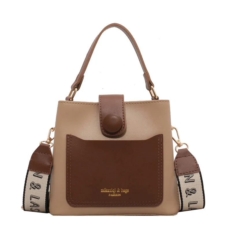 

Hot Sell Vintage Simple Small PU Leather Bucket Crossbody Bag for Women Designer Fashion Lady Luxury Shoulder Handbag
