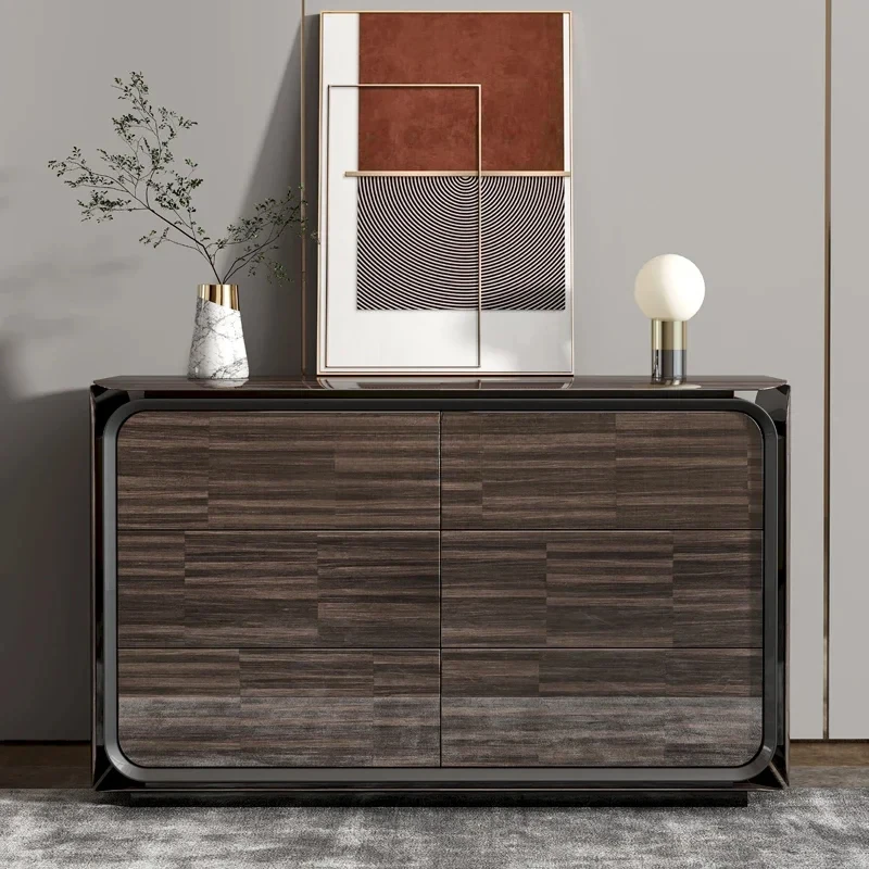 

Современный светлый роскошный шкаф для спальни с шестью сундуками, шкафчик для спальни из цельного дерева в гонконгском стиле