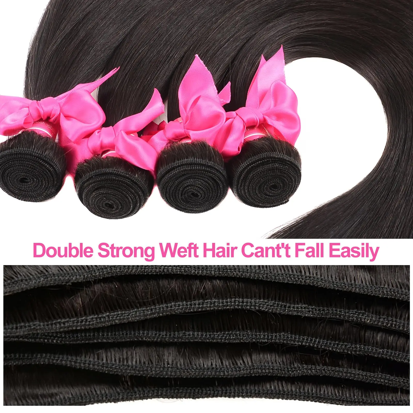 Straight Bundles Human Hair 12A Human Hair 4 Bundles Straight Hair 20 22 24 26 Inch Brazilian Virgin Deal Human Hair Extensions image 4