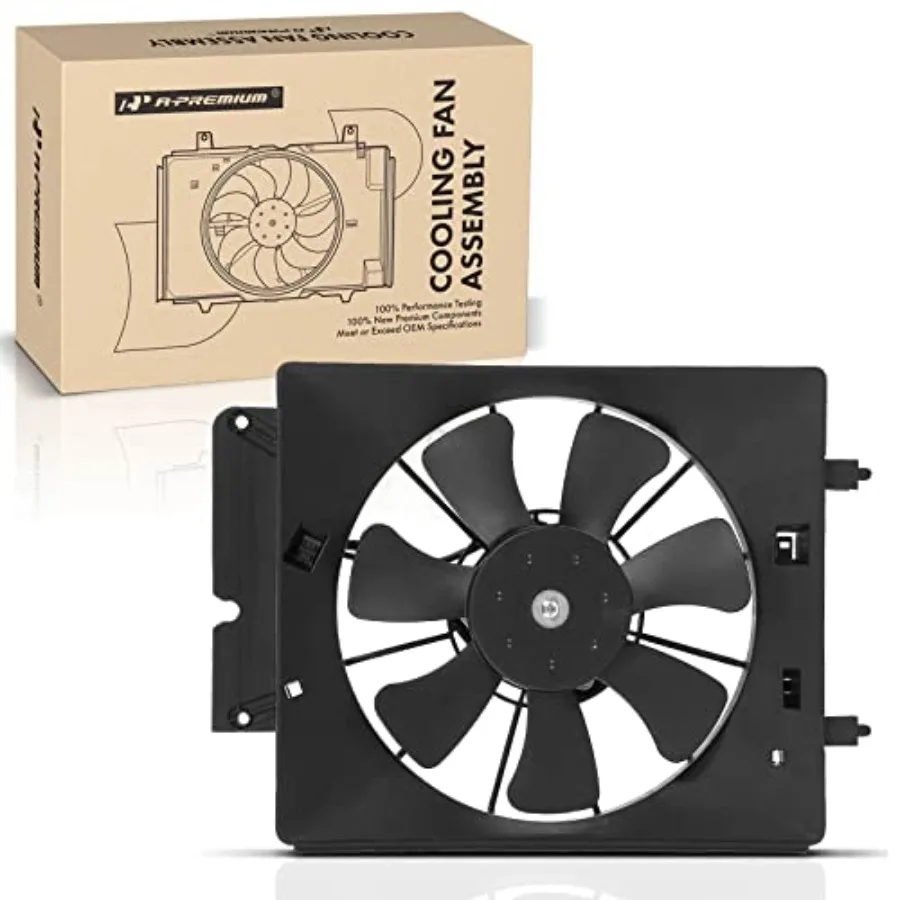 

A/C Condenser Fan Assembly for Honda CR-V 2002-2006, Element 2003-2006, L4 2.4L SUV Durable Plastic Housing, Black, Direct Repl
