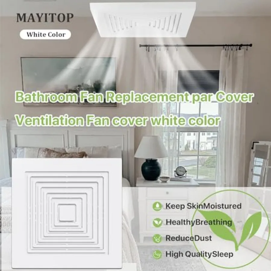 Bathroom Vent Cover BP46 BP90 With Springs Replacement Bathroom Ceiling Fan Grille Cover For Bro-an Nut-one Exhaust Fan Square