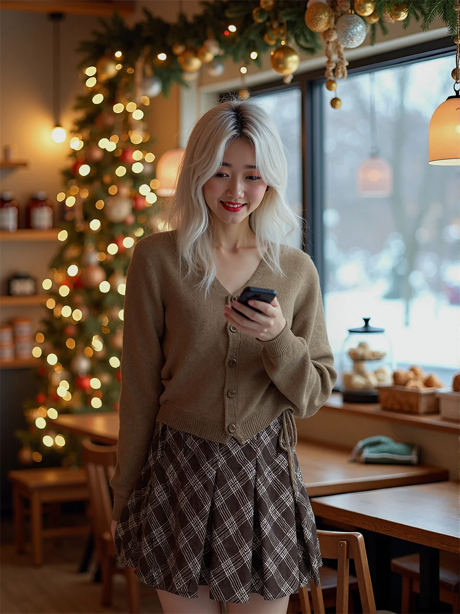 Gonne stile preppy impero scozzese per donna Abiti da donna da ufficio Primavera Mesh Flare Festival Ethereal Teengirl Ragazze che scorre leggere