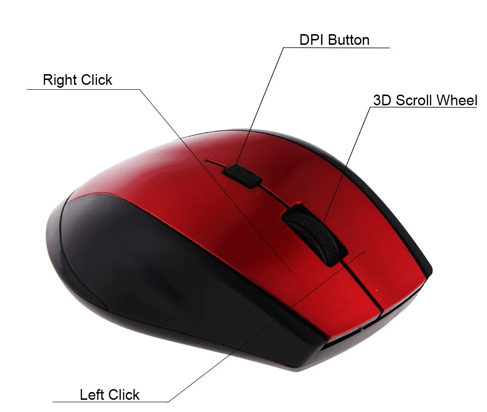 2.4Ghz Wireless Mouse Gamer for Computer PC Gaming Mouse With USB Receiver Laptop Accessories for Windows Win 7/2000/XP/Vista/98