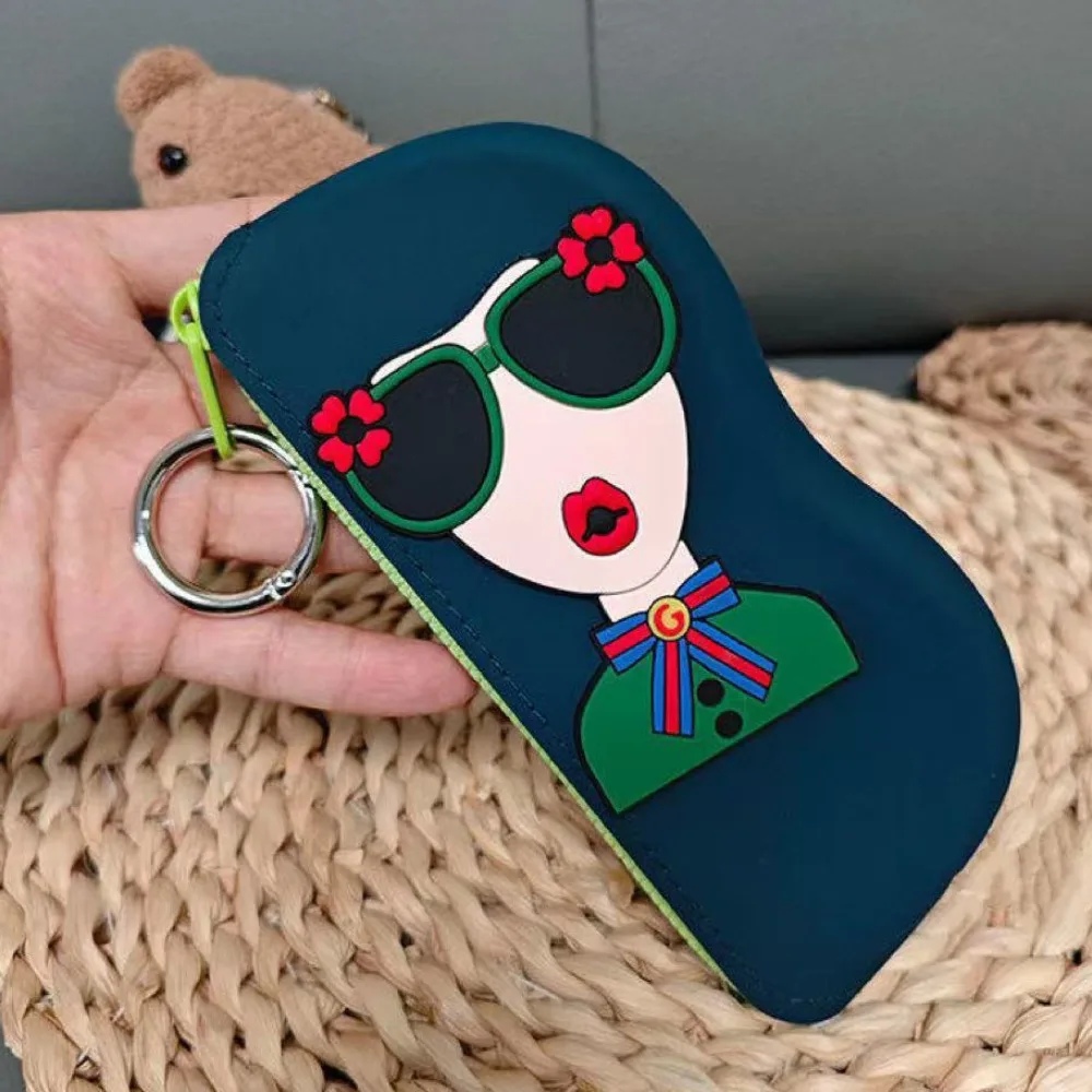 

Multifunctional Silicone Eyeglasses Case Dustproof Waterproof Small Items Bag Cartoon Coin Purse Sunglasses Pouch Travel