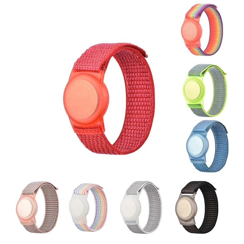 Bracelet pour enfants, compatible avec Apple Airtag, étui de protection pour Air Tag, support de traqueur GPS avec bracelet en nylon