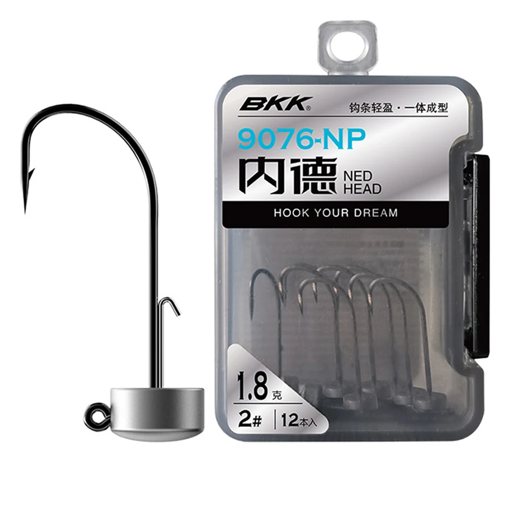 

BKK 9076NP 1,8-2,2 г NED Rig Джиг-головка Премиум Офсетные рыболовные крючки из высокоуглеродистой стали Снасти для плавающих креветок Мягкий червь
