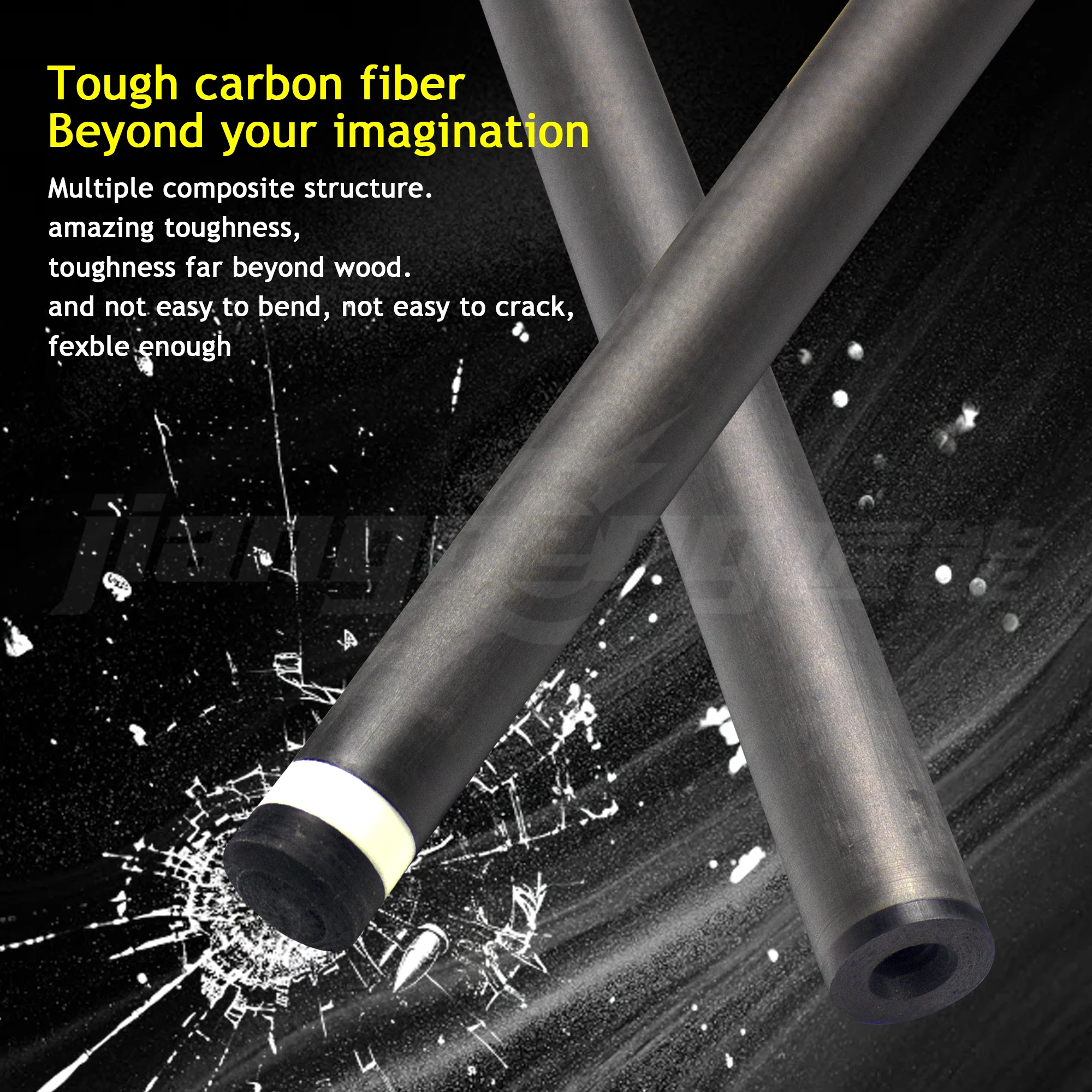 12.5mm Tip Tako Original Carbon Fiber Forearm for Billiard Cue 3/8*8 Joint White Ferrule Tip High - Performance Cuestick