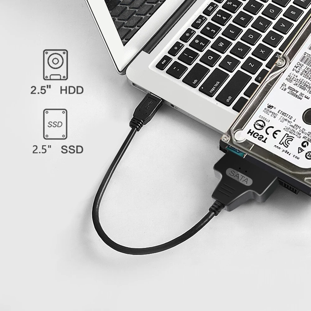 محول كابل USB ساتا ، يصل إلى 6 جيجابايت في الثانية ، يدعم بوصة ، قرص صلب ، 22 دبوس ، كابل ساتا الثالث