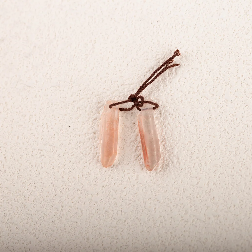 Natural Stone Green Amethyst Oval Earrings Beads,Fashion Nugget Earrings 25x4x5mm 2g