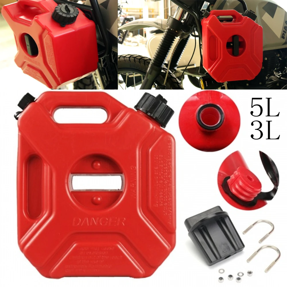 3/5L Motorcycle Backup Jerry Can Gas Fuel Tank Plastic Petrol Car Spare Container Gasoline Petrol Tanks Canister ATV UTV