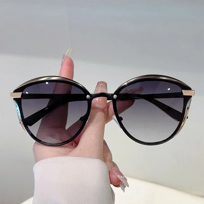 KAMMPT Übergroße Vintage-Sonnenbrille für Damen, neu in der Mode, Spiegel, Outdoor, lässige Sonnenbrille, trendige koreanische Stil-Dekor-Sonnenbrille