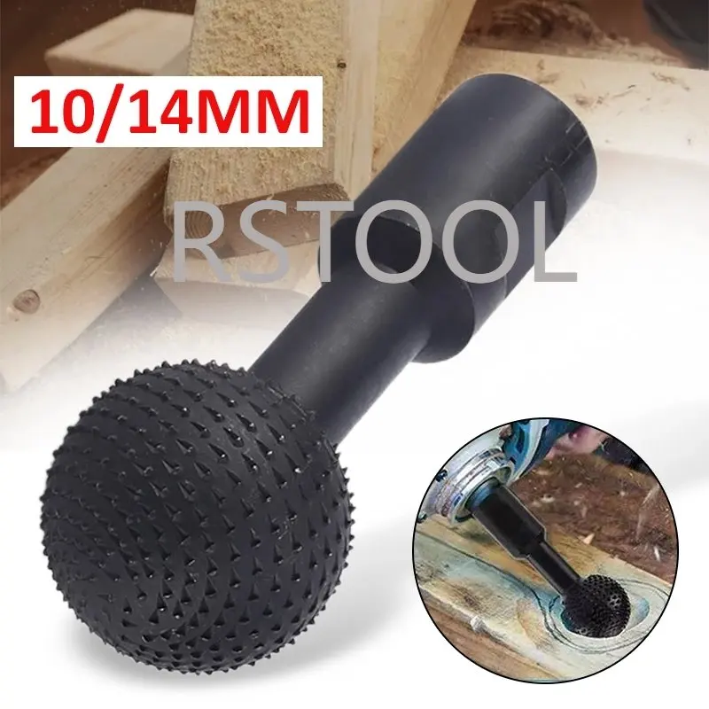 10/14mm Ball Gouge Spherical Spindles Shaped Wood Gouge Power Carving Attachment for Angle Grinder Wooden Groove Carving Tool