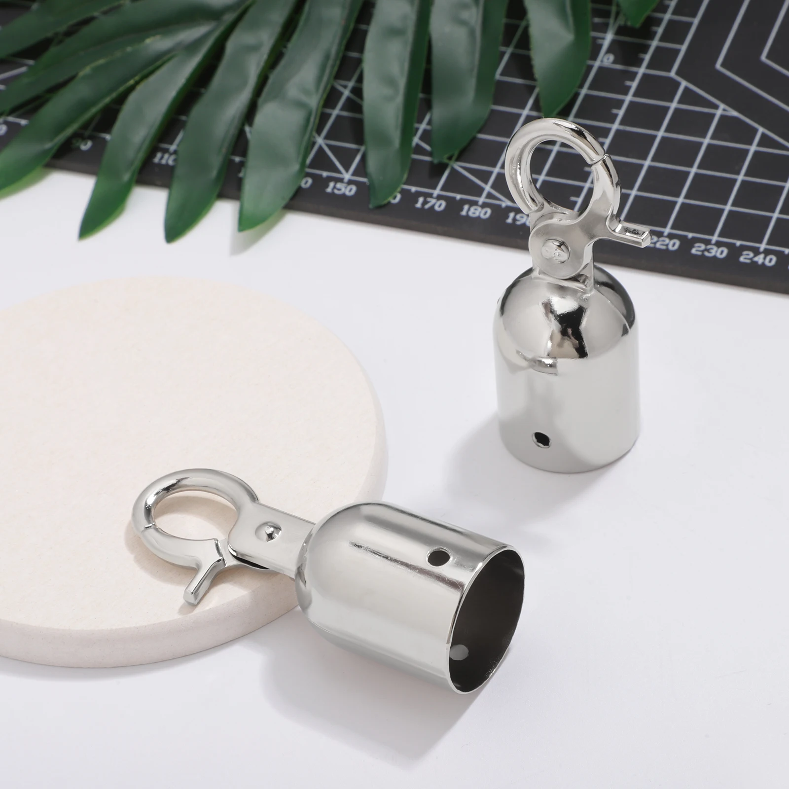 

2pcs Stainless Steel Hooks for Decking Rope Hook Rope End Stopper Fittings Silver Medium Size