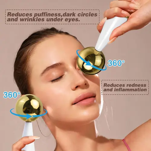 Imagen 2 del producto Globos de hielo para cara y ojos, palitos criogénicos de acero, herramienta de masaje Facial, rodillo de enfriamiento para rutinas de belleza diarias, regalo para el cuidado de la piel