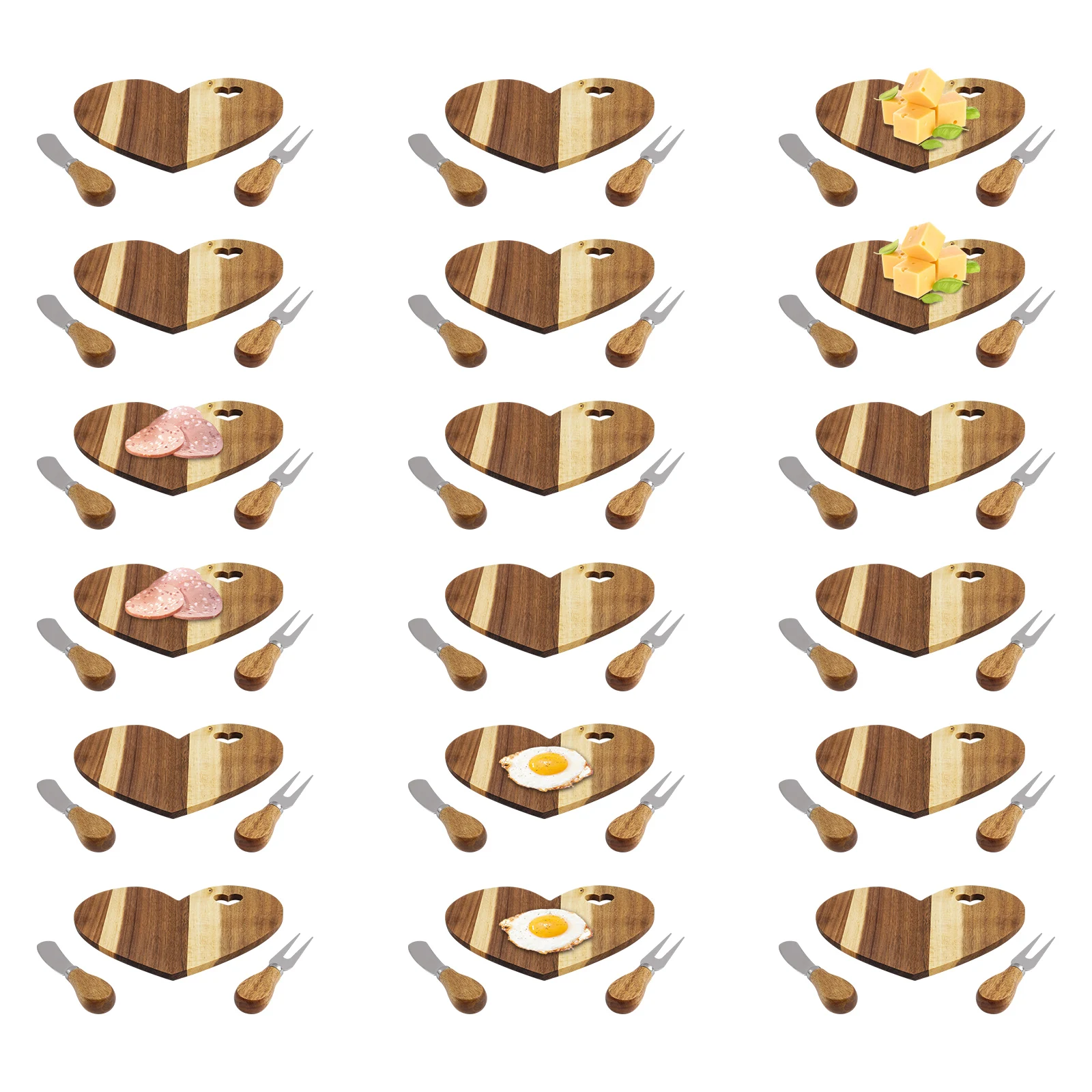 Ensemble de planches à fromage en bois, 18 pièces, coffret cadeau pour maisons, Restaurants, salons, hôtels, fêtes