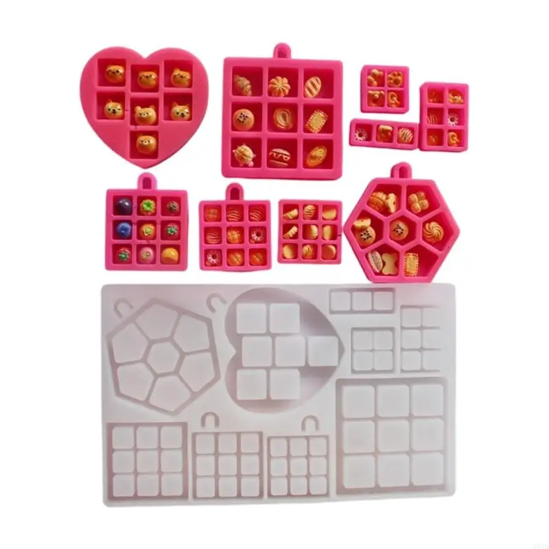 

X4YA Micro Silicone Crafting Mold Easy Demolding Miniature Tray Mold For DIY Miniature Crafts And Gifts