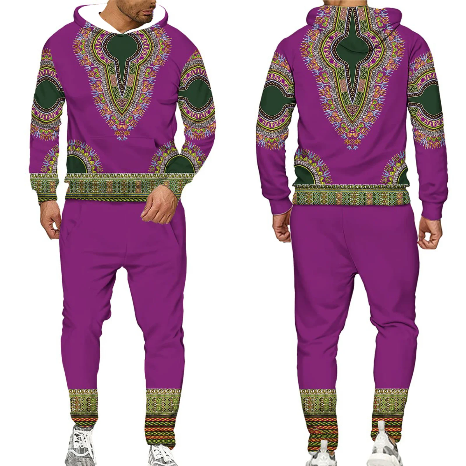 Sudadera Unisex con estampado 3D Retro africano, chándal para hombre, conjunto de 2 piezas con capucha, ropa de moda para hombre, S-5XL, triangulación de envíos