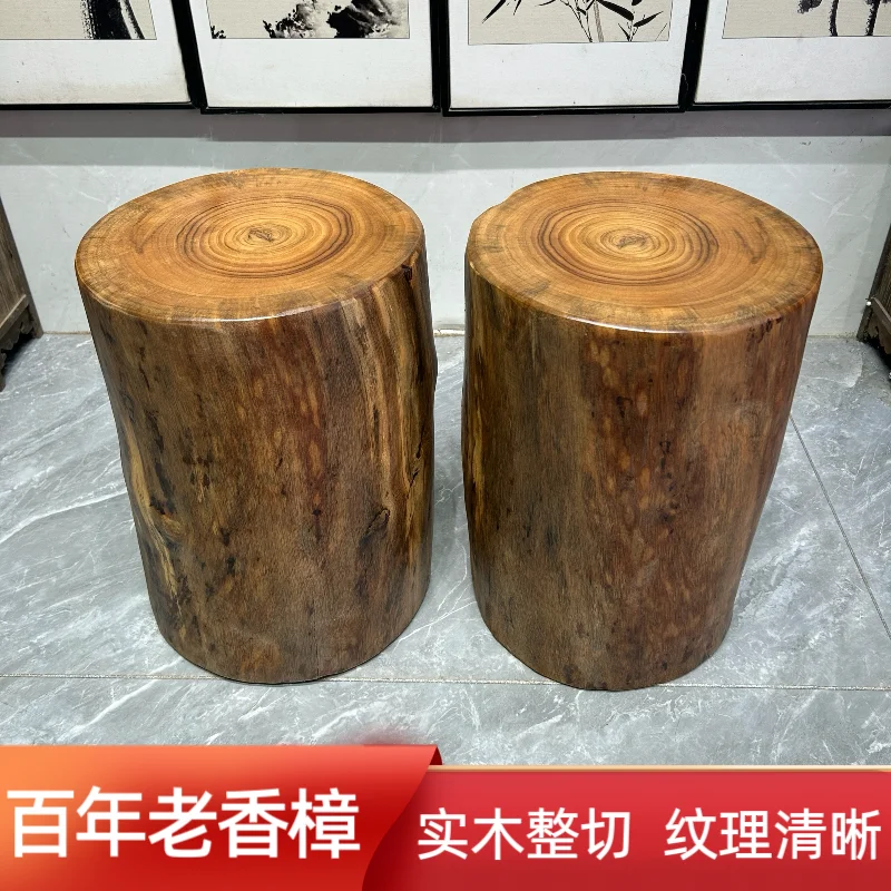 الكافور الخشب الرصيف البراز خشب متين الرصيف الجذر نحت سجل الجذع الجذع قاعدة طاولة القهوة طاولة شاي مقعد خشبي مستدير #2