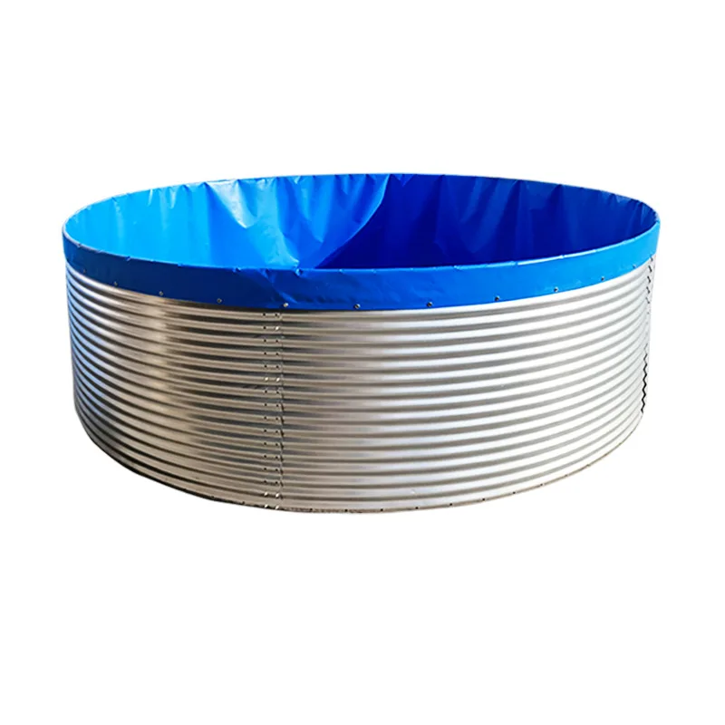 بركة صيد السمك المجلفنة 2025 - حوض سباحة زراعة الأسماك الدائري عالي الكثافة - نظام المياه والأسمدة المتكامل للأراضي الزراعية