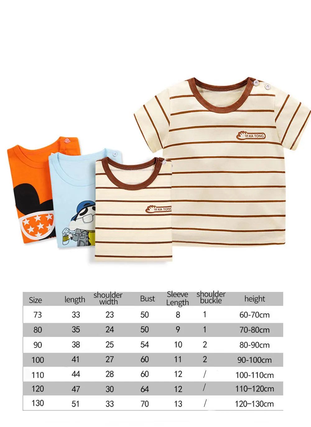 Baby Cotton T-shirts Cute Kids Print T Shirt Boys Girls Children Summer Short Sleeve Tops Infant Clothing