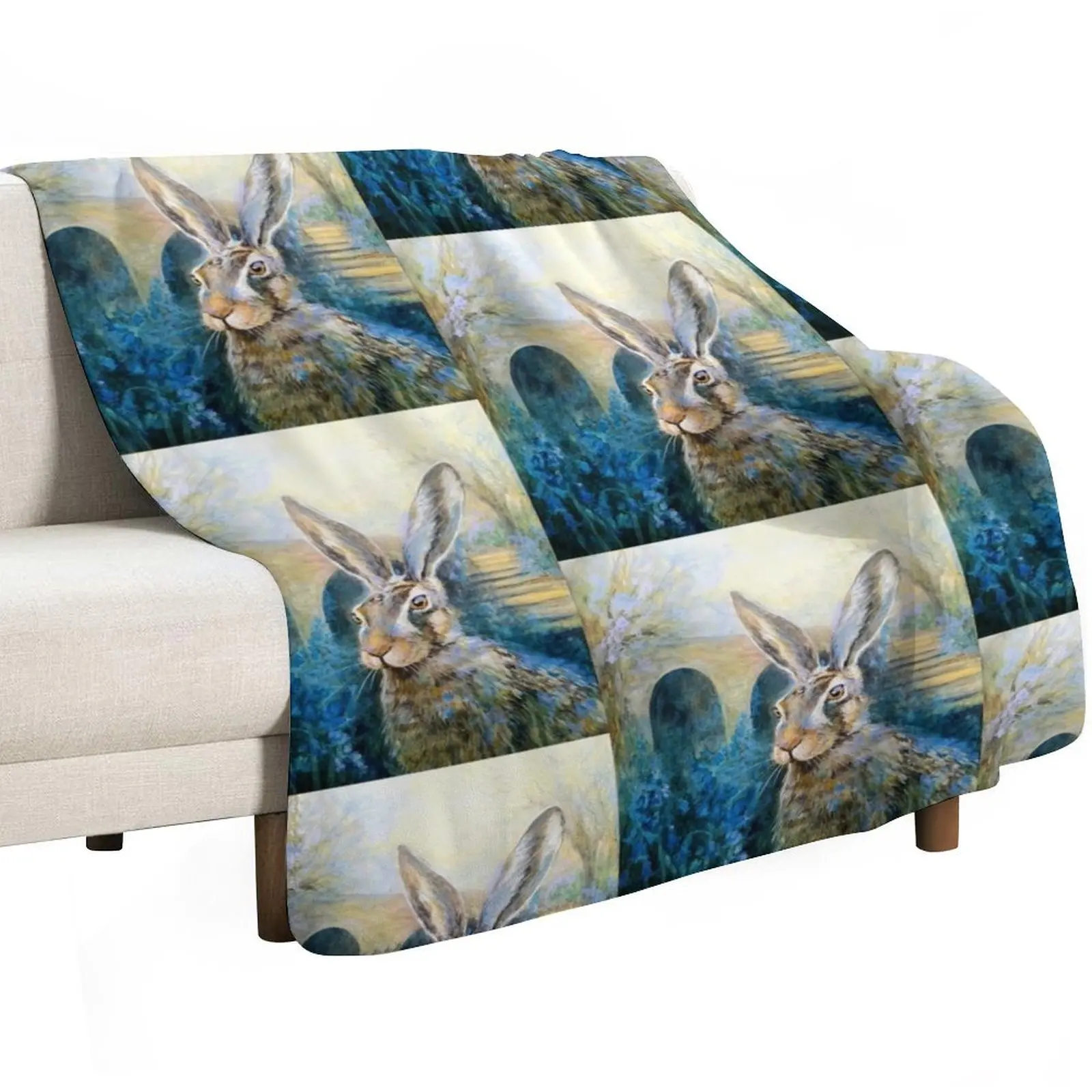Bluebell Hare Throw Blanket Multi Use Warm Blanket for Living Room Bedroom