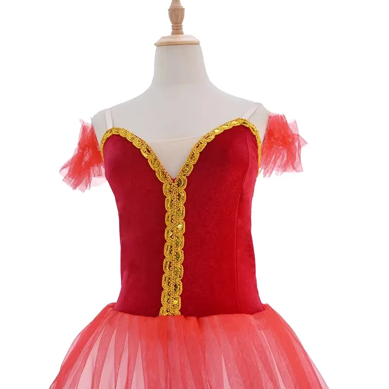 Nova saia tutu de balé feminina vestido longo vestidos para meninas roupas de desempenho saias de dança do ventre de cisne