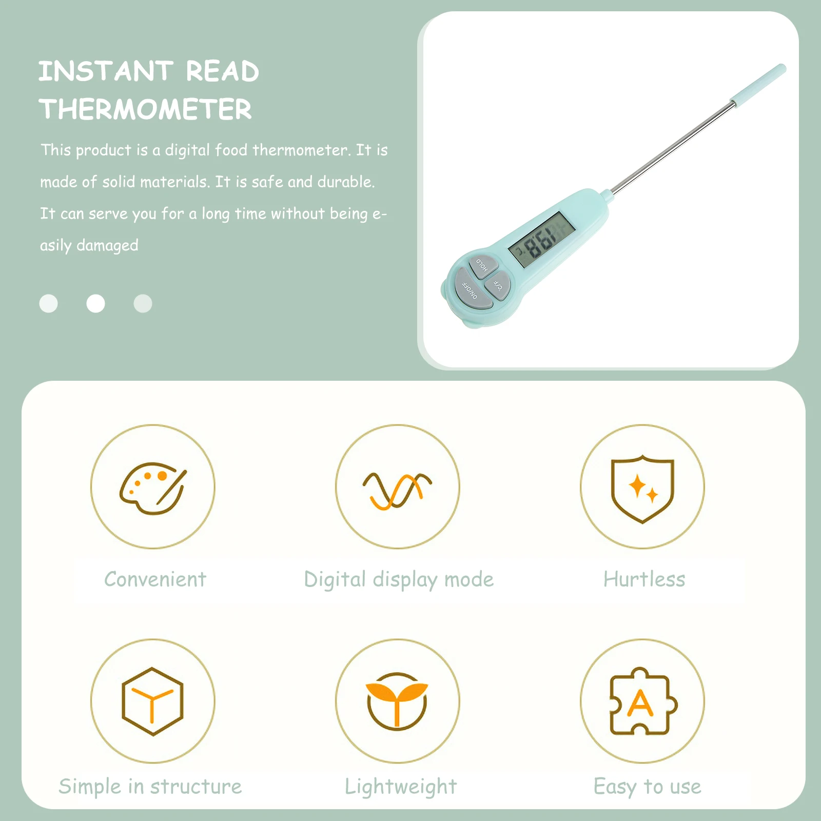 

Electronic Thermometer Instant Read Cooking Kitchen Steak Temperature Probe for Food Digital Meat Baby