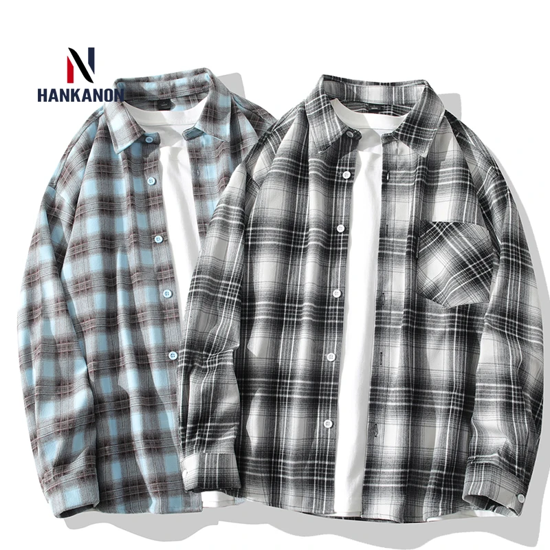 Spring New Arrival Couple Checkered Long - Sleeved Loose Casual Shirt Jacket, Versatile Streetwear Outerwear