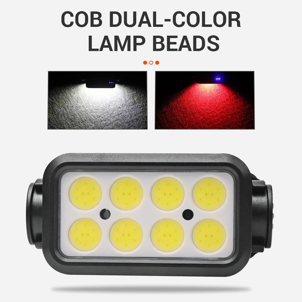BORUiT K353 LED Sensor Headlamp 300LM 18650 Headlight 5 Lighting Modes Type-C Rechargeable Work Light With Built-in Battery