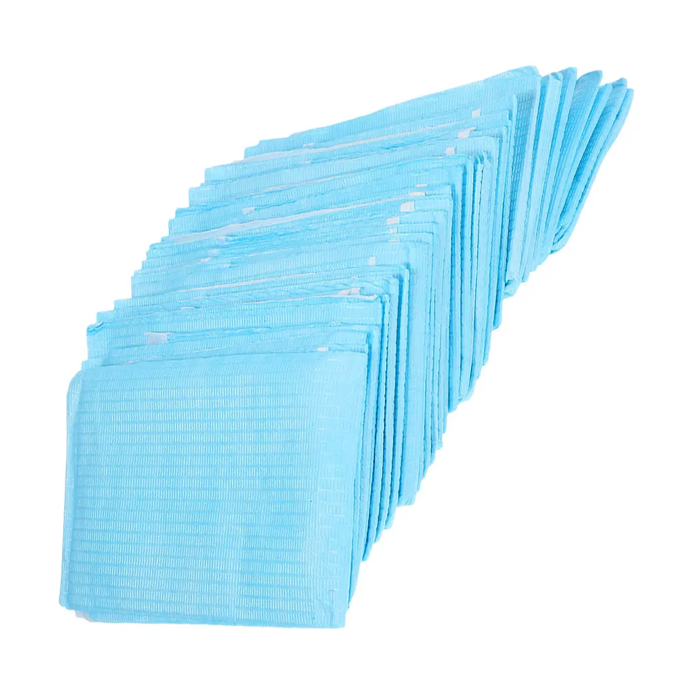 Baberos desechables impermeables para personas mayores, Baberos para adultos a prueba de aceite, protección de comida, Protector de ropa, delantal de papel laminado, 60 uds.